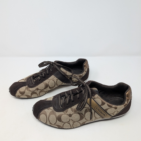 Coach Renata Logo Sneakers Brown 9.5 - Picture 3 of 8